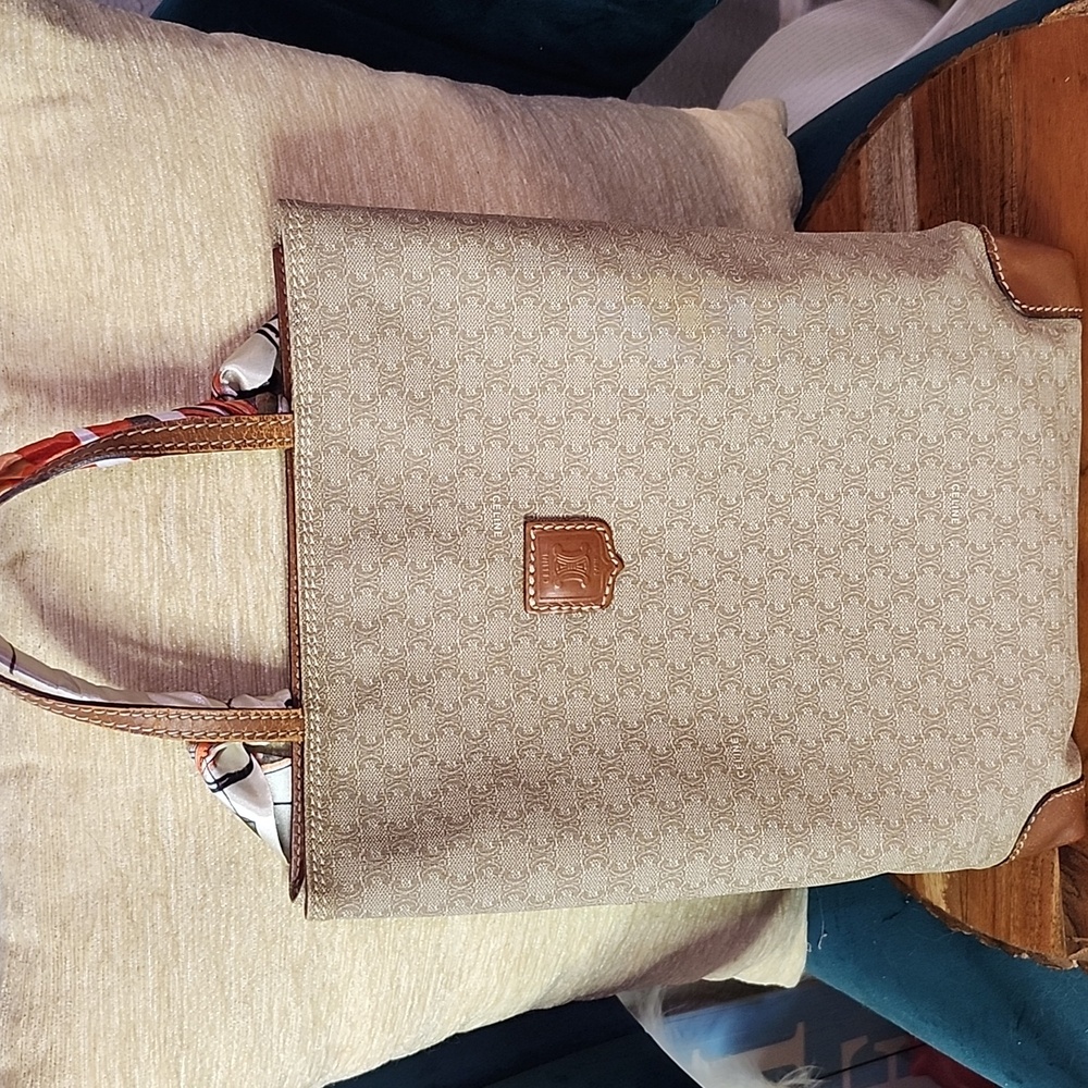 Celine Tan and Brown Patterned Mini Tote Bag - Picture 16 of 16